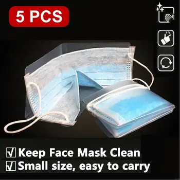

5Pcs Portable Face Masks Storage Clip Disposable Face Masks Organizer Mask Storage Folder for Disposable Masks Can be Reused