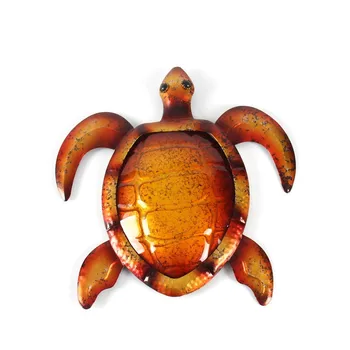 

Metal Turtle Wall Decoration Animal Yellow Tortoise Art Sculptures Iron Artwork Outdoor Yard Decoration Home Decoration R5205