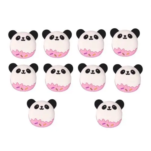 10pcs Pink 10 шт. силиконовые Панды Детские зубные кольца пустышка Стоматологическая Уход Прорезыватель игрушка Новинка - Color: 10pcs Pink