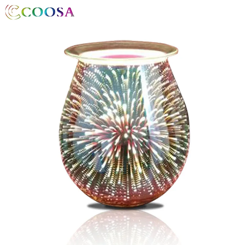 COOSA электрическая аромалампа стекло 3D эффект Starburst фейерверк восковая горелка