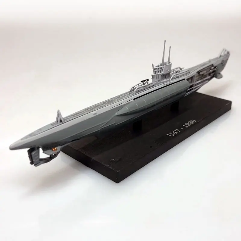 ATLAS 1/350 Scale Military Model Toys World War II German Submarine U-47 Type VIIB U-boat Diecast Metal Warship Model Toy