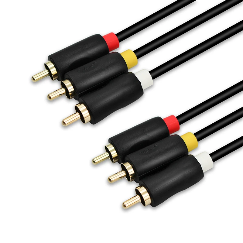 

3RCA to 3RCA AV Audio VIdeo Cable 3 RCA Composite Male to Male Cable 1.5M/5FT Gold Plated For Video DVD CD Player