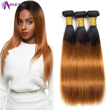 

Arietis Hair Brazilian Straight Hair Bundles Color 1B/30 100% Human Hair Weaving 3 Bundles 8-26 Inch Remy Hair Bundles Deals