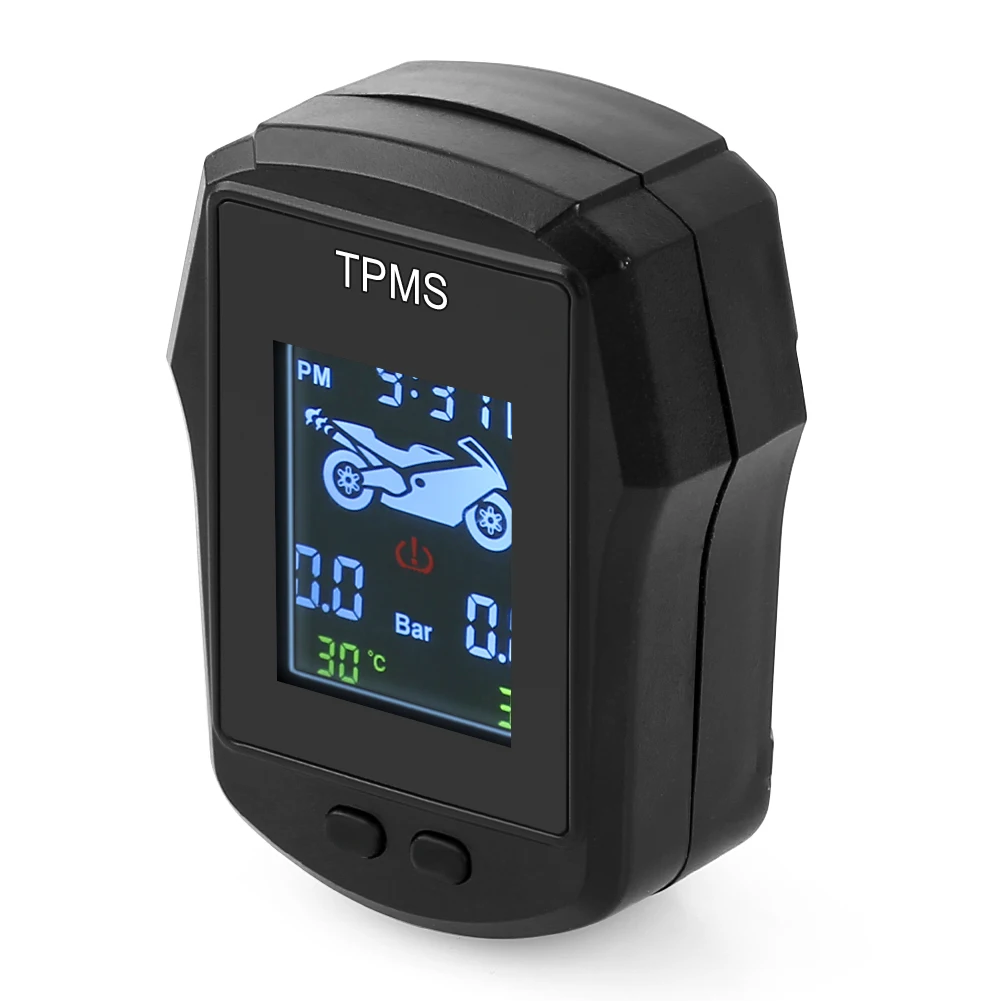 Waterproof Motorcycle TPMS Motorbike Digital LCD Display Tire Tyre Pressure Monitoring System with External Sensors