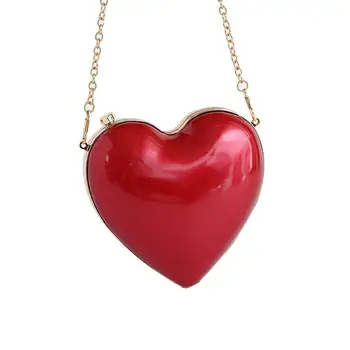 

New Fashion Women Mini Heart-shaped Lock Chain Crossbody Shoulder Bag Pouch Women Evening Party Designer Bag