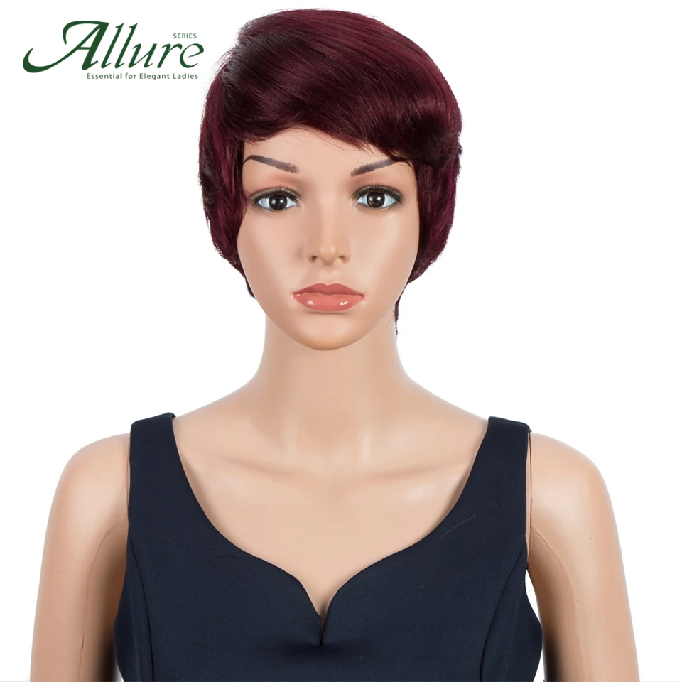 Парик из натуральных коротких человеческих волос для чернокожих женщин Remy