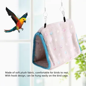 

Winter Warm Bird Cage Bird Hanging Cave Hamster House Hanging Cage Thick Fashion Plush Hammock Bird Toy Nest For Parrot#0821y30