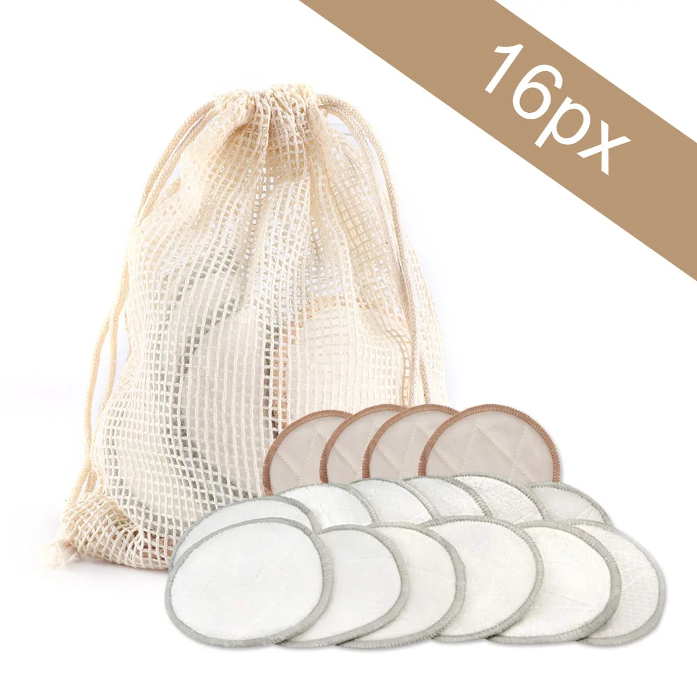 

5/10/20pcs Bamboo Cotton Makeup Remover Pads Reusable Three Layers Washable Facial Cleansing Wipe Pads Makeup Beauty Tools