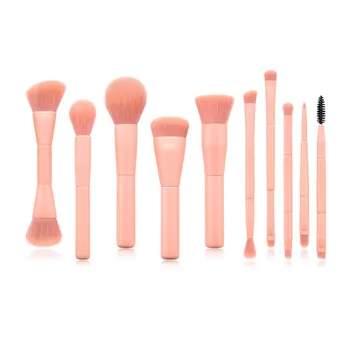 

10pcs/set girls blush concelar powder makeup brush matte paint wooden handle travel makeup brush set beauty eye face makeup tool