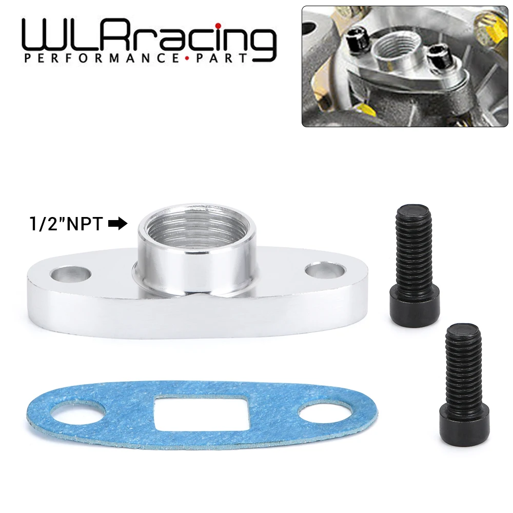 1/2 NPT Female Aluminum Oil Drain Turbo Flange T3 T4 T04 GT40 GT55 ODF-02 WLR-OFG32