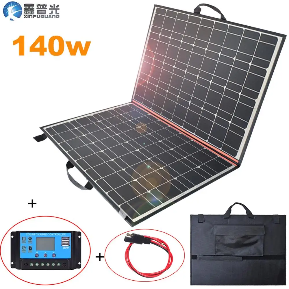 110w 120w 140w 100 Вт 18В солнечная панель батарея портативный складной гибкий набор дома открытый+10A контроллер 5v USB для 12v аккумулятор автомобиля путешествие лодка кемпинг однокристаллический телефон зарядное ус