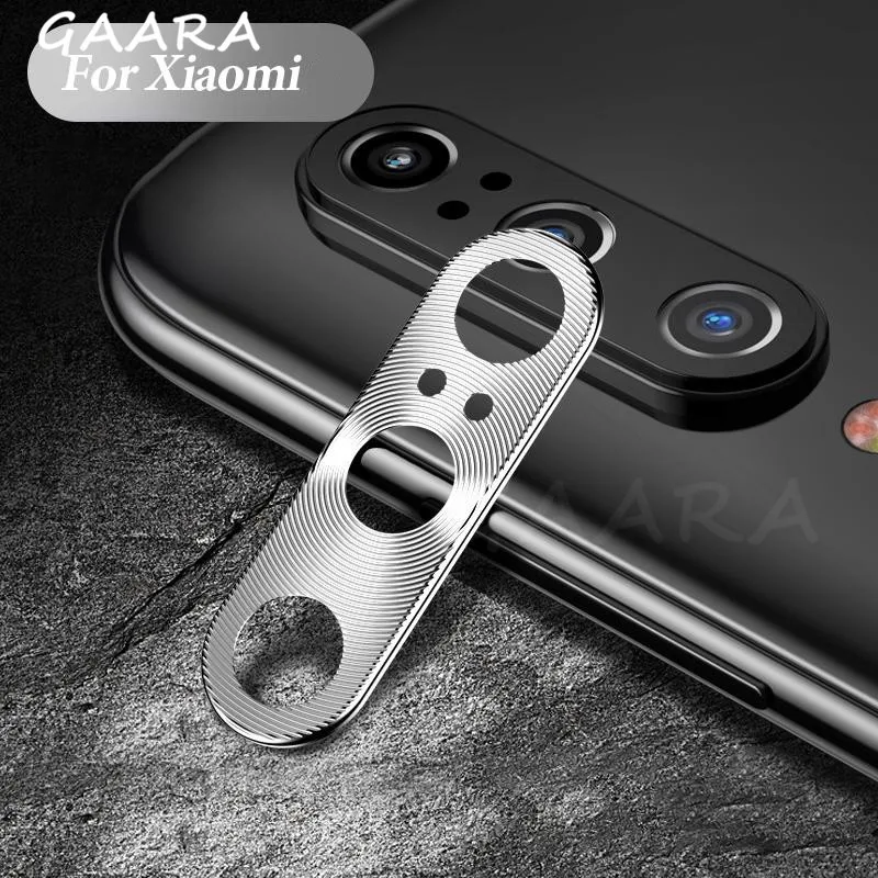 Задняя крышка объектива камеры из закаленного стекла+ металлическое защитное кольцо для Xiaomi mi CC9 CC9E A3 mi x 3 8 9 SE 6X защита экрана из металлического сплава - Цвет: Silver