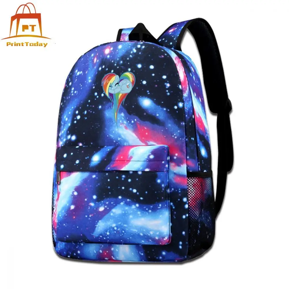 

My Little Pony Backpack Heart Of Rainbow Dash Backpacks Men's - Women's Teen Galaxy Bag High quality Print Sports Bags