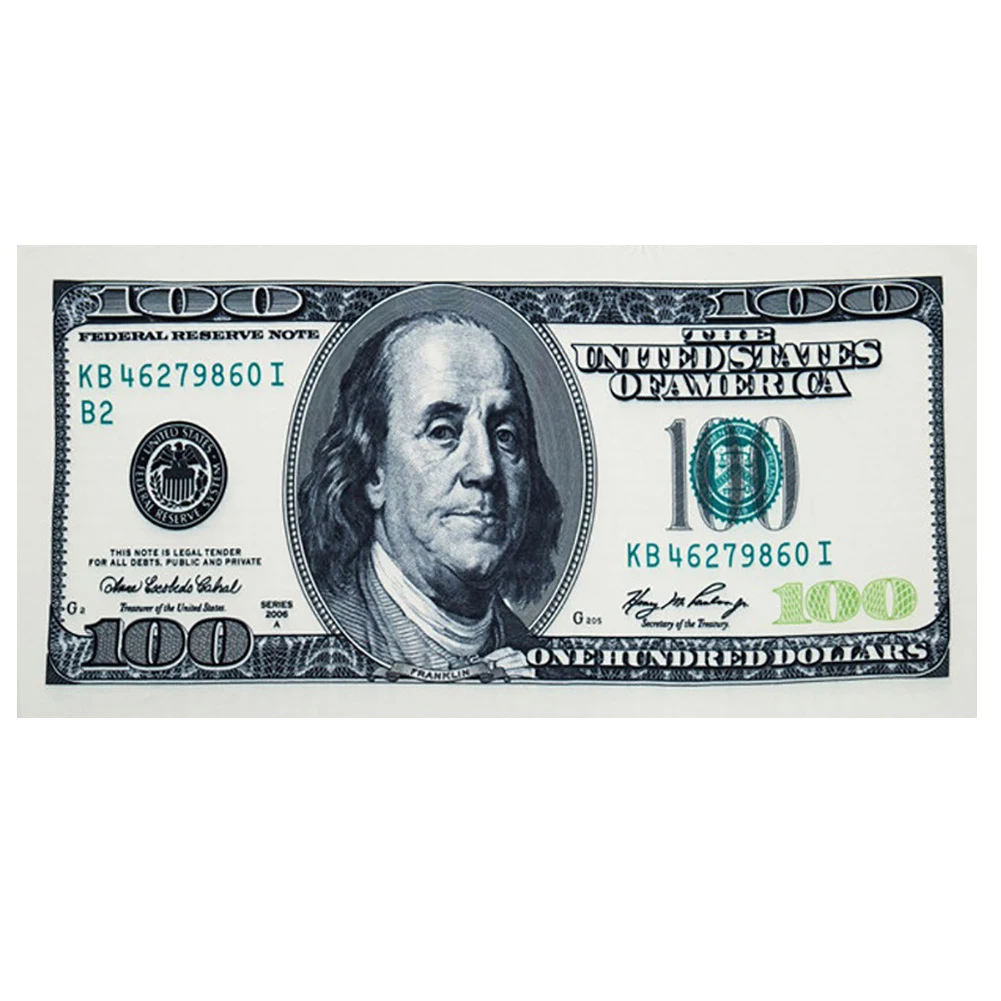 Быстросохнущее одеяло для плавания с принтом купюр 30*40 см 100 долларов большое