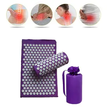 

Lotus thorn acupuncture massage mat acupressure mat pillow body back massage pain relieve relax yourself Relaxation cushion bag