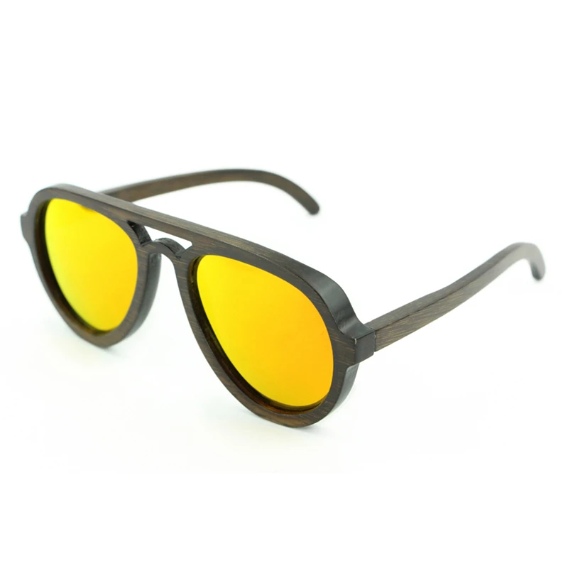 Dropshipping personalizado Logo grabado gafas de sol polarizadas naranja lente flotante negro bambú de sol - AliExpress Accesorios la ropa