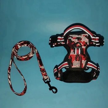 

Reflective Pet Harness Collar Adjustable Leash Set Big Large Medium Small Dog Harnesses Vest Husky Dogs Supplies