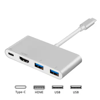 

Type C to 4K HDMI 2 USB 3.0 PD Hub Converter Adapter for MacBooks Pro/Samsung S8
