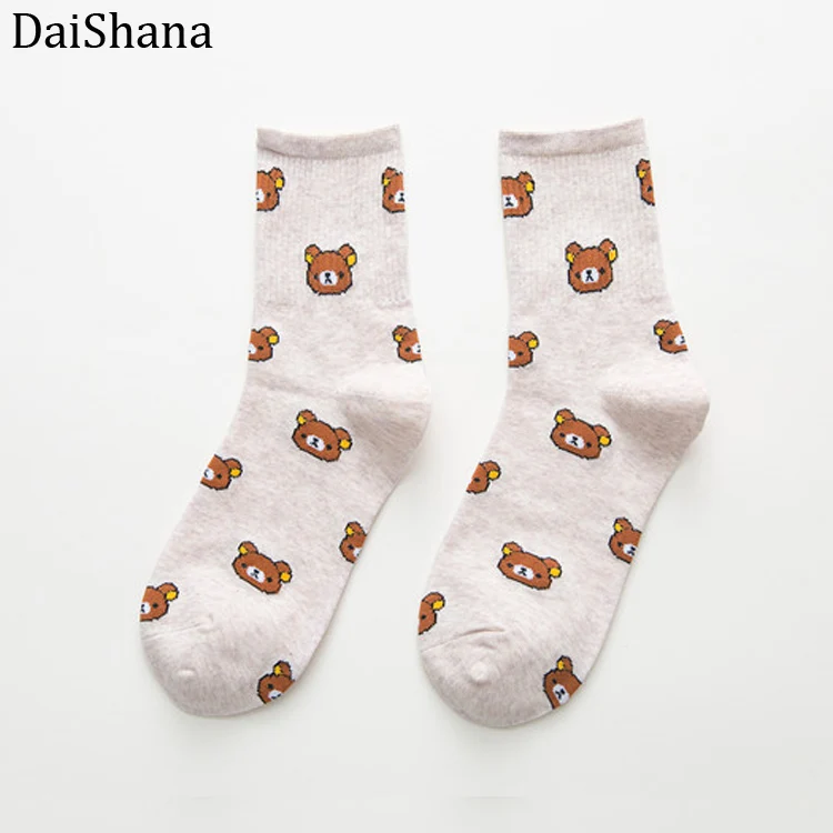Новый продукт осень/зима Харадзюку милые кошачьи носки в студенческом стиле женские счастливые каваи медведь индивидуальность Tide Calcetines Mujer