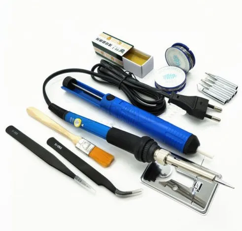 

60W Thermostat Electric Iron Set Welding Solder Stage Thermal Soldering Pencil Repair Tools Kit Solder Sucker Tin Wire
