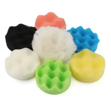 7 шт., 3 дюйма, вафельные полировальные губки для воска, полировальные накладки для автомобиля, адаптер для дрели, Легко заменяемые аксессуары