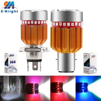 

1pcs RGB DC 9-80V Strobe 9W White Hi-Low Beam H6 BA20D H4 Angel Eye Fog Lamp 900LM led Bulb Motorcycle Headlights Electric Car