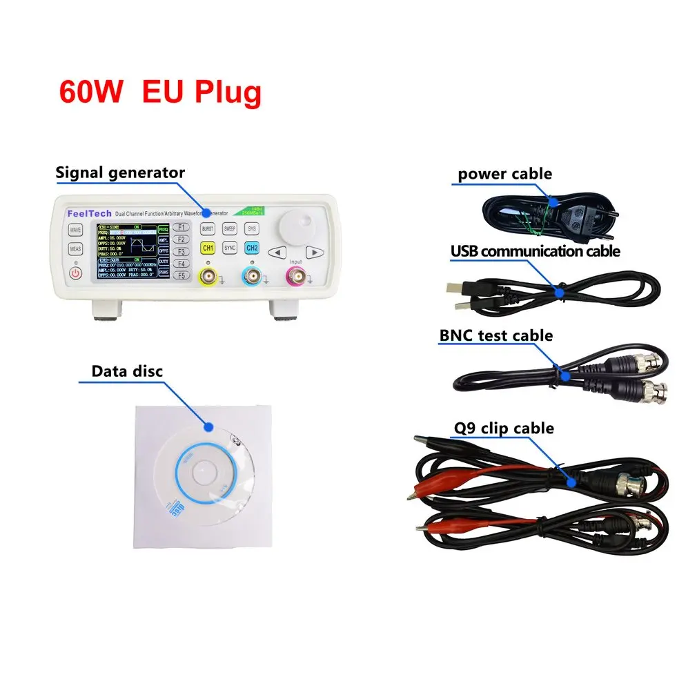 

FellTech FY6600-60M 60MHZ Digital Control Dual-channel DDS Function Signal Generator Frequency Meter Arbitrary US/EU/UK/AU