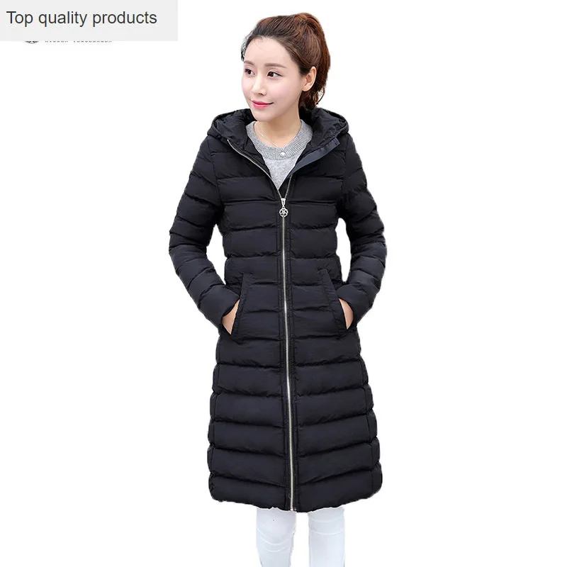Female Winter Coat 2020 New Women Slim Warm Long Outerwear Solid Color Full Sleeve Hooded Zipper Parkas Jacket OK864 | Женская одежда