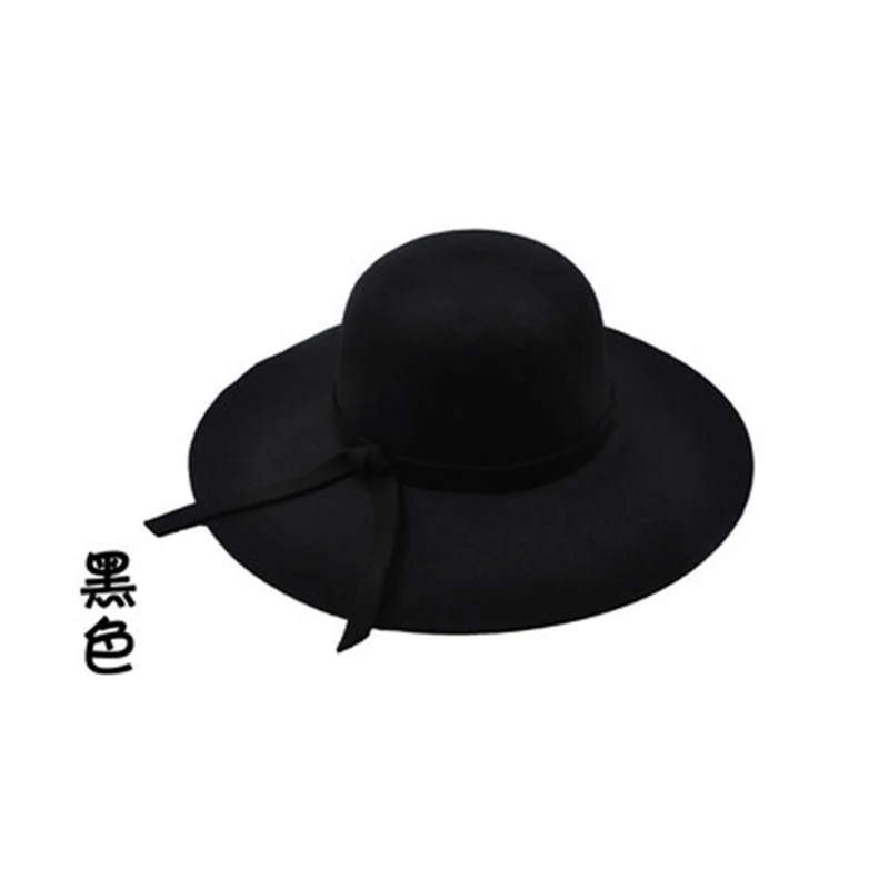 Осень зима лето мода Fedoras Винтаж чистый женская пляжная шляпа от солнца женский волны с большими полями шляпа от солнца Fedoras леди шляпа от солнца