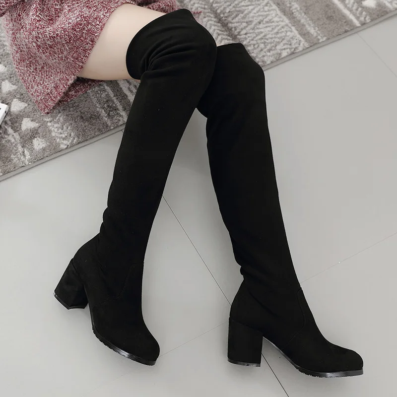 

Chiang Women Sexy Over-The-Knee Boots Brand Fashion High-Heel Hiking Mujer Shoes Keep Warm For Winter Sports