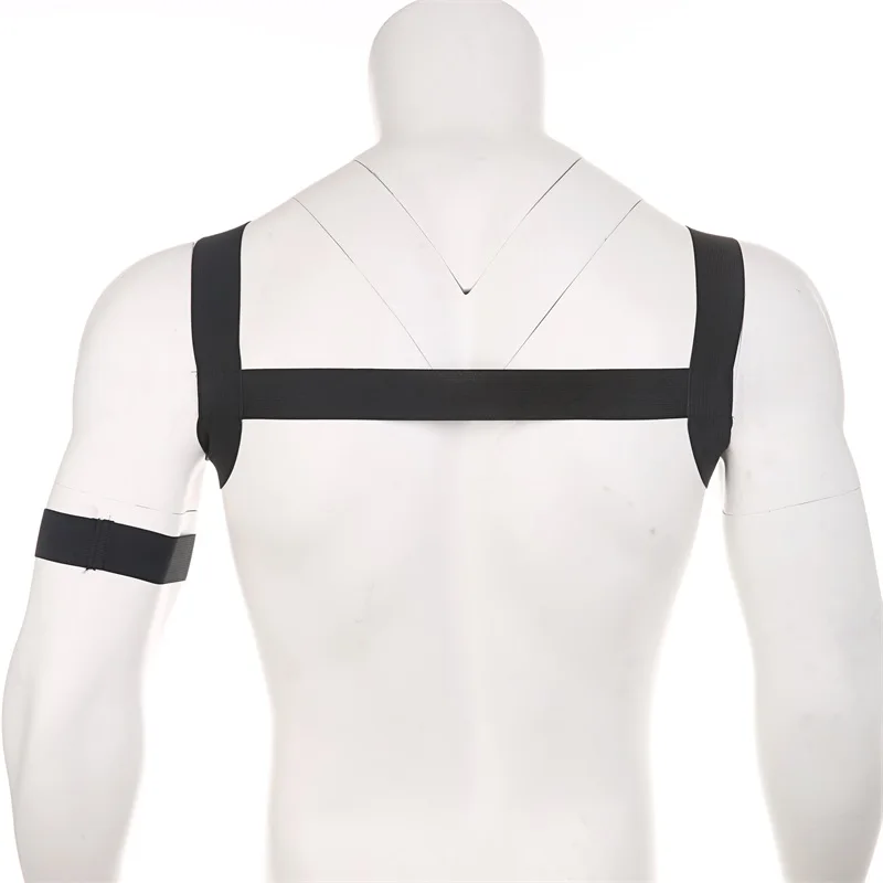 Men Harness Lingerie Body Chest Strap Bondage Costume with Arm Band for Men mens bondage lingerie sexy fetish wear men chest harness belt