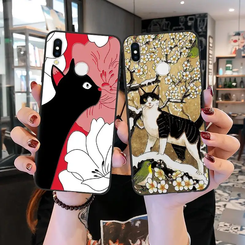 

Cute Cats Cover For Huawei P30 Pro P8 P9 P10 P20 Lite Pro 2017 P Smart 2019 Y5 Y6 Y7 Prime Y9 2018 Y6 Y7 Pro 2019 3D Emboss Case