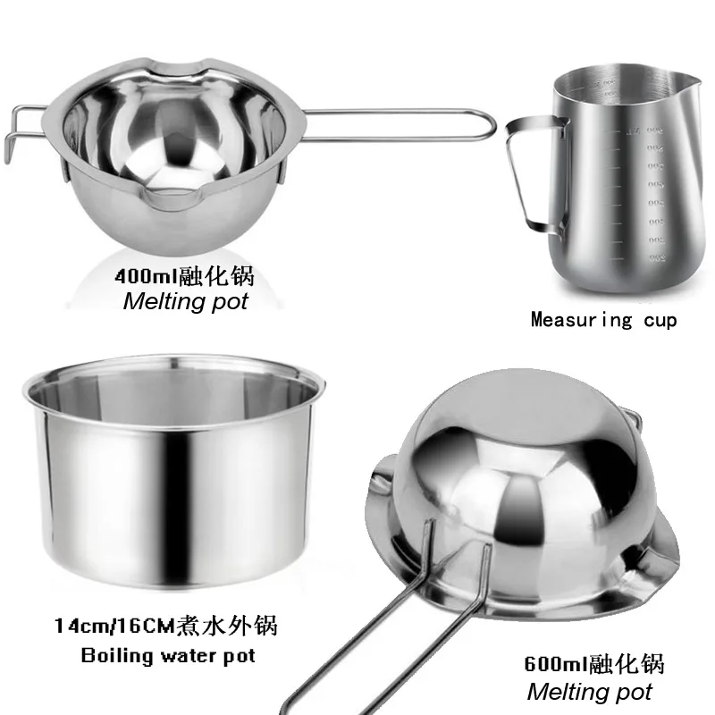 Stainless steel Candle Melting Pot Food Grade Chocolate Ice Cubes Butter  Candy Melting Container Baking and