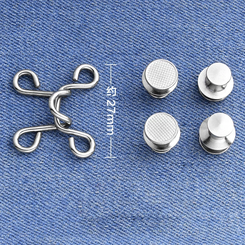 Nail-free Metal Jeans Button Snaps Detachable Pants Clips Buttons Pins DIY Waist  Tightener Clothing Buckles Sewing Tools - AliExpress