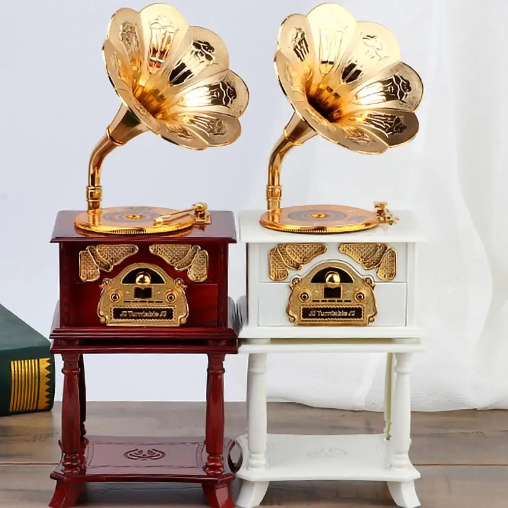 

Mini Music Box Shanghai Beach Retro Gramophone Music Box Eight-tone Phonograph The Best Gift For A Child's Parents' Partner