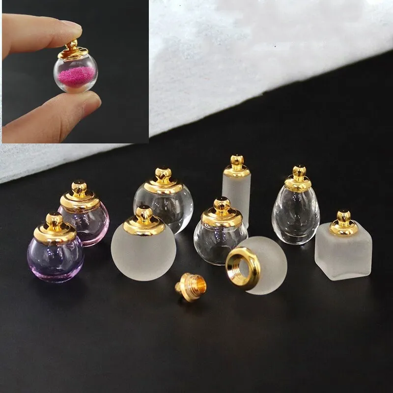 Mix Preglued Screw Cap Glass Globe Pendant Necklaces With Rubber Seal Tiny Glass Globes glass vial pendant Diy Finding glass bottles,mini glass bottles
