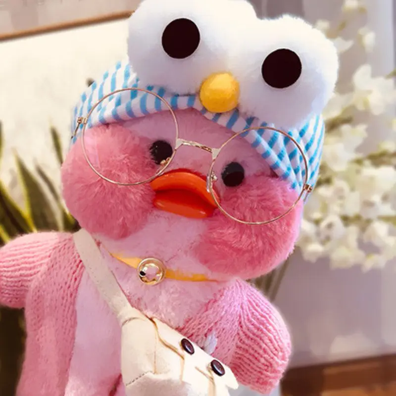 Розовая плюшевая игрушка LaLafanfan Kawaii Cafe Mimi желтая утка 30 см милая мягкая кукла