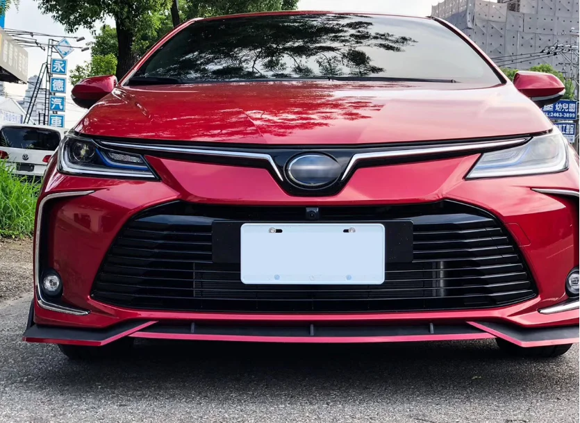 For toyota corolla Front bumper lip spoiler PP and carbon fibre Material car resr wing lip spoiler by Primer Color