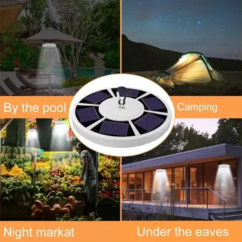 

Thrisdar 42 LEDS Solar Waterproof Flag pole Light Outdoor Camping Downlight Solar Garden Umbrella Light White Lighting
