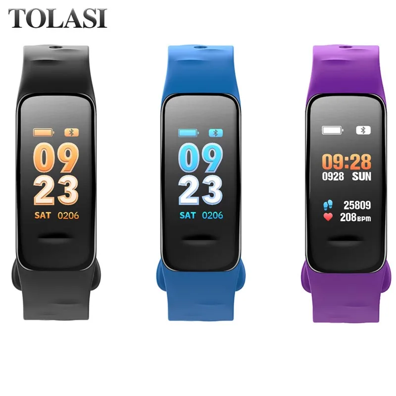 

Smart Wristbands C1S fitness bracelet Blood Pressure Heart Rate Smart Bracelet Watch For Android IOS Xiaomi Phone