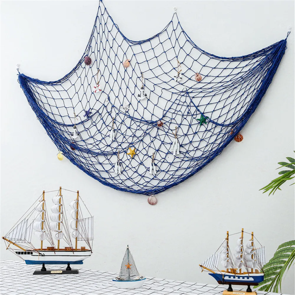 Ivie Decorative Fishing Net Nautical Party Accessory Wall Decor 59 x 79  Fish Netting Brown Hemp String, Nets -  Canada