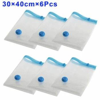 

6x Vacuum Compressed Bags Space Sealing Clips Pouch Saving Clothes Duvet Storage