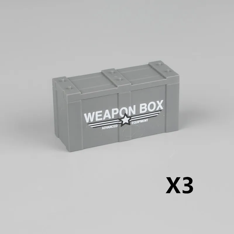 Gray-3pcs Военный комплект для ухода за оружием строительные блоки WW2 город армейские фигурки в сборе SWAT Box кирпич MOC Аксессуары Детская Подарочная игрушка C134 - Цвет: Gray-3pcs