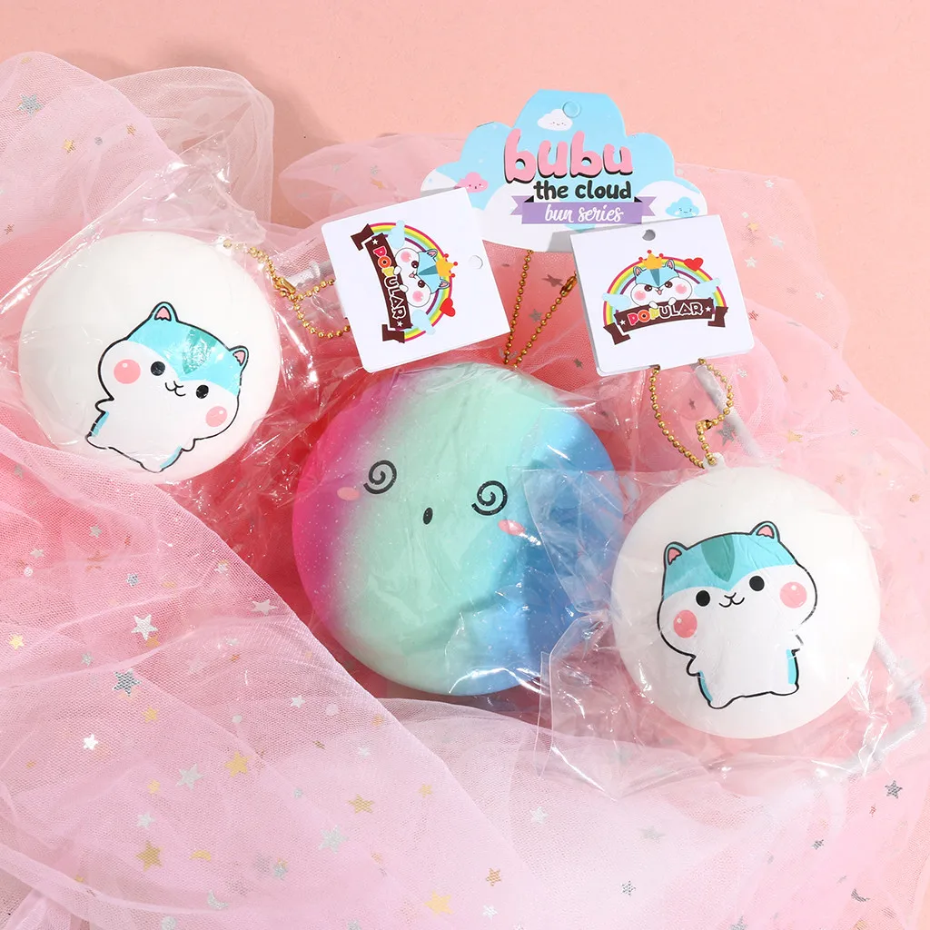Trinket Stress Relieve Gifts cartoon Bread Pendant Charm Slow Rising Collection Stress Reliever Toys vent Pressure relief toy #B
