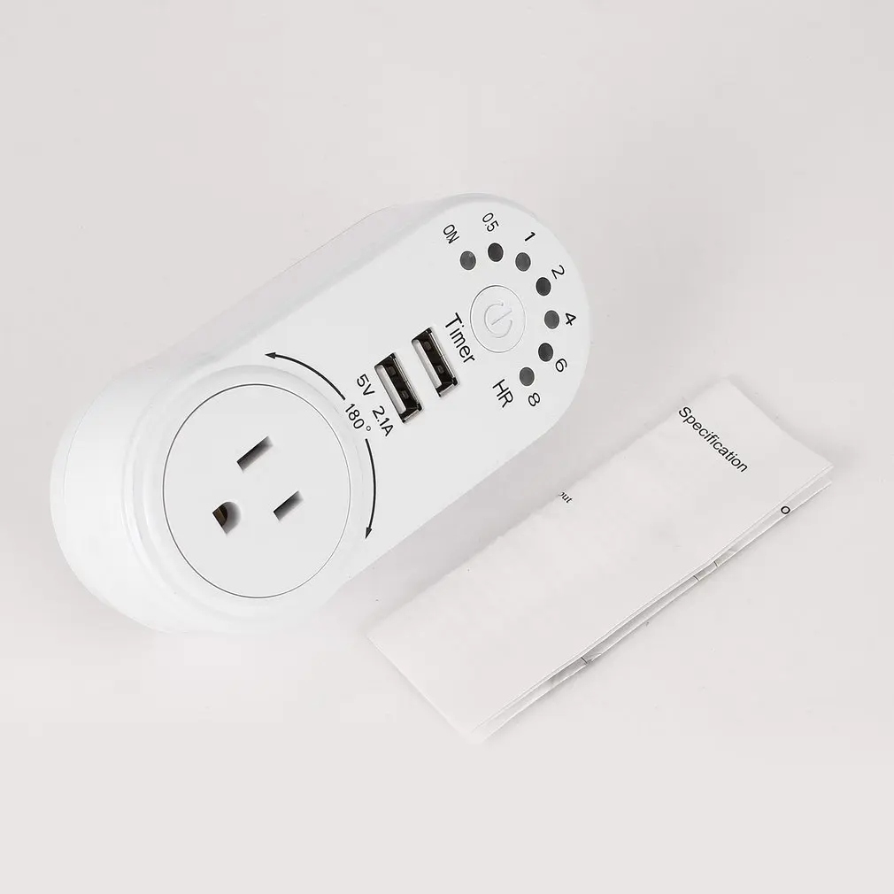 

220V Timer Switch Mini USB 5V 2.1A Adapter Socket Outlet Plug-in Countdown Energy Saving Electronic Time Controller