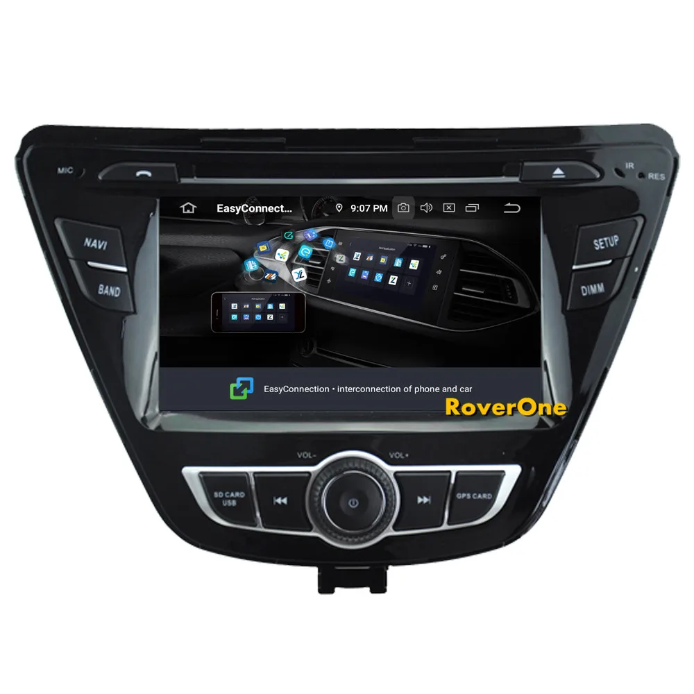 Top RoverOne Car Multimedia Player For Hyundai Elantra 2014 2015 2016 Android 9.0 Autoradio Bluetooth DVD Radio GPS Navigation 10