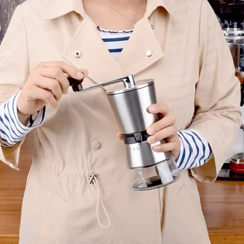 

High Quality Stainless Steel Hand Crank Grinding Conical Ceramic Coffee Grinder Manual Coffee Grinder Mill With Ceramic Burrs