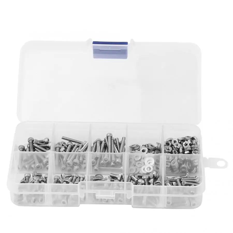 

Stainless Self Tapping Screws 400pcs M2.5 Hex Socket Stainless Steel SS304 Screw Bolt Nut Washer Assortment Set Well Packed