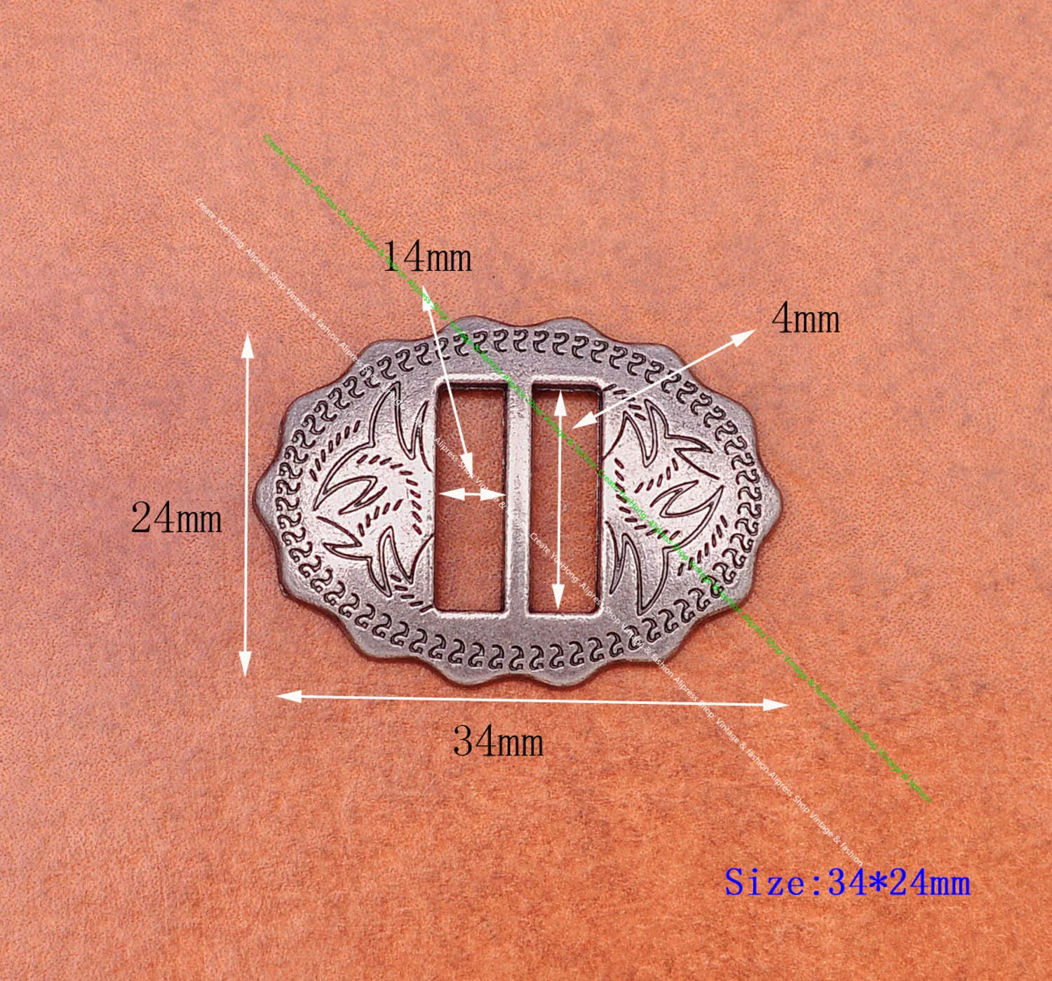 6x 34*24mm Antik Silberbeschichtete Western Cowboy Lederhandwerk Pferdesattel Zaumzeug Kopfstück Hutband Gürtel Geschlitzte Conchos – Detail 10