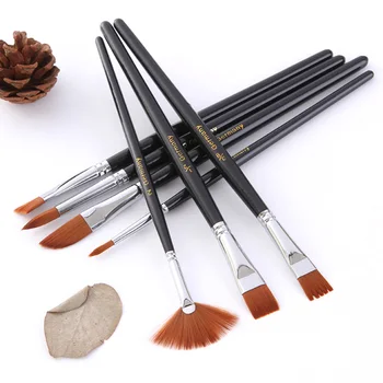 

Fashion Fan Flat Brush Set Professional Soft Synthetic Head Wood Handle Brushes Eyeshadow Facial Make Up Brush Kit 12PCS/Set